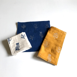 刺繍ガーゼハンカチ 23cmサイズ　受注生産品 1枚目の画像