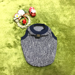 レース衿で和風おめかしバンダナリバーシブル/梅桜和柄ワンコスタイ綿