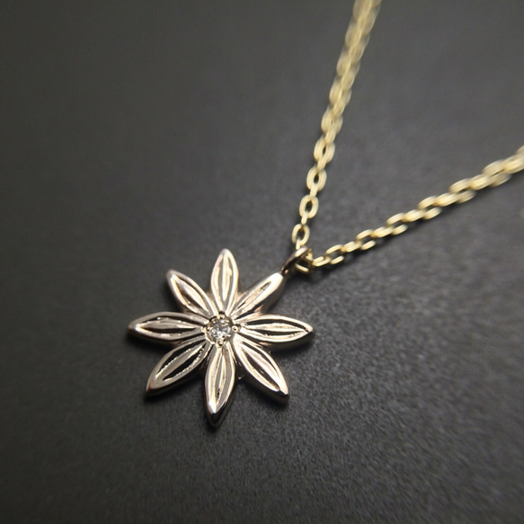 K10/diamond necklace『star anise』 2枚目の画像