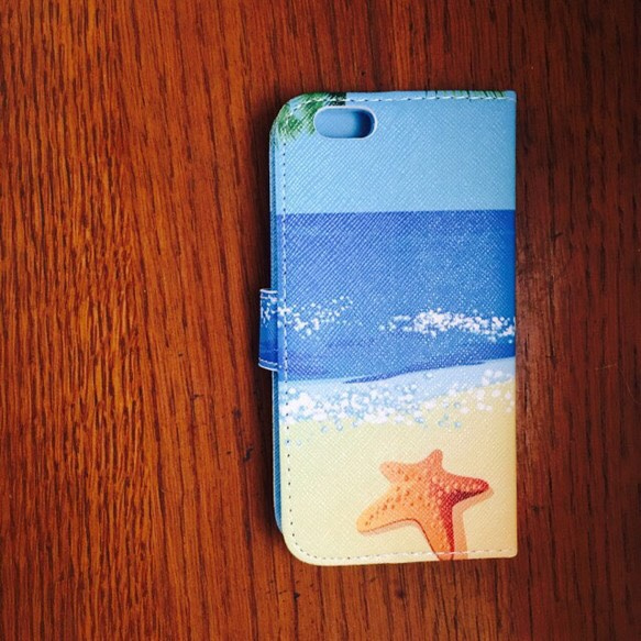 【iPhone6/6S】海の星手帳型ケース 2枚目の画像