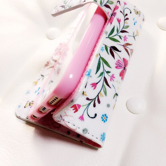 【iphone6/6S】Pink小花可愛いケース★アンティークビジュー 3枚目の画像