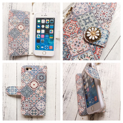 包郵iphone15ProMax手機殼摩洛哥瓷磚★帶流蘇11Pro/Xs/Plus 第3張的照片