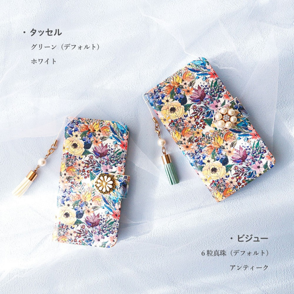 附贈鏡子 ★ 筆記本風格智慧型手機外殼 iPhone16e/SE3/15Pro/Xperia/Galaxy 夏日花園外殼 第7張的照片