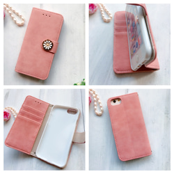 智慧型手機殼iphone15粉紅色櫻桃色★麂皮款式相容於所有型號14/Pro/Xperia/Galaxy Spring 第4張的照片