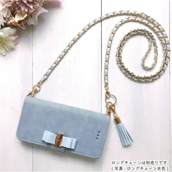 適用於 iPhone 17e/16、Xperia/AQUOS/Pro/SE3/Galaxy 的水藍仿麂皮手機殼 第6張的照片