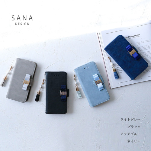 familiar iPhone15pro ケース オーダー ブルーグレー カラー×アート×機種×オプションが選べる、カスタマイズスマホ