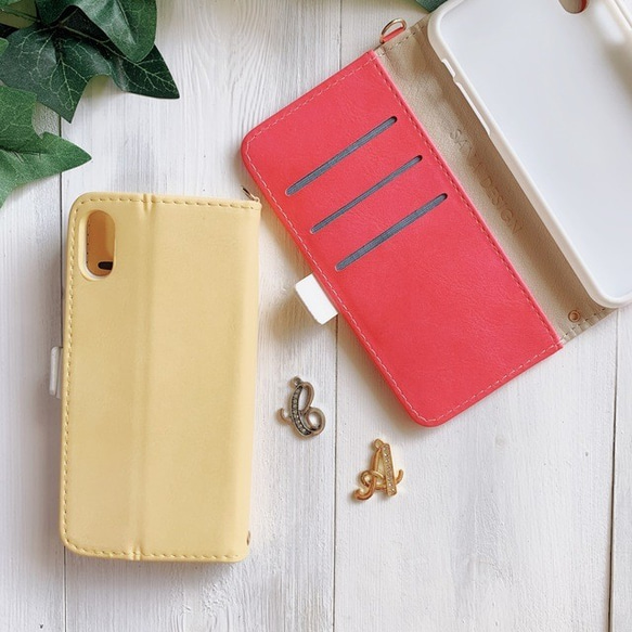 適用於 iPhone 17、16 和華為 Aquos、Xperia SE 的奢華首款皮夾式智慧型手機外殼。 第2張的照片