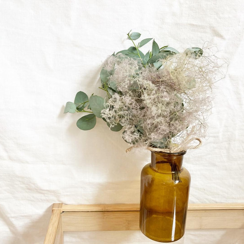 スモークツリーとユーカリのドライフラワースワッグ/ブーケ スワッグ