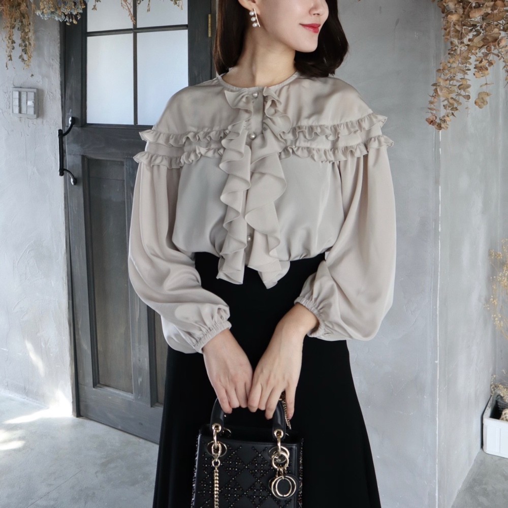 Pearl blouse / パールブラウス　アイスグレー　入園式　卒園　入学式　フォーマル