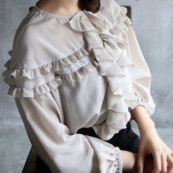 Pearl blouse / パールブラウス　アイスグレー　入園式　卒園　入学式　フォーマル 2枚目の画像