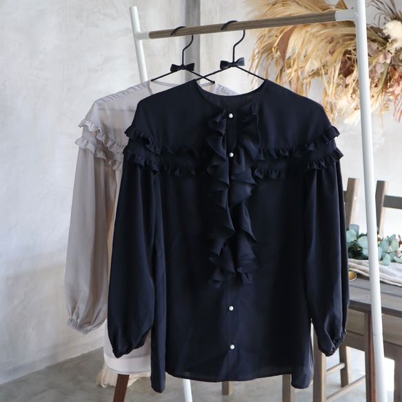 Pearl blouse / パールブラウス　ブラック　入園式　卒園　　　入学式　フォーマル 4枚目の画像