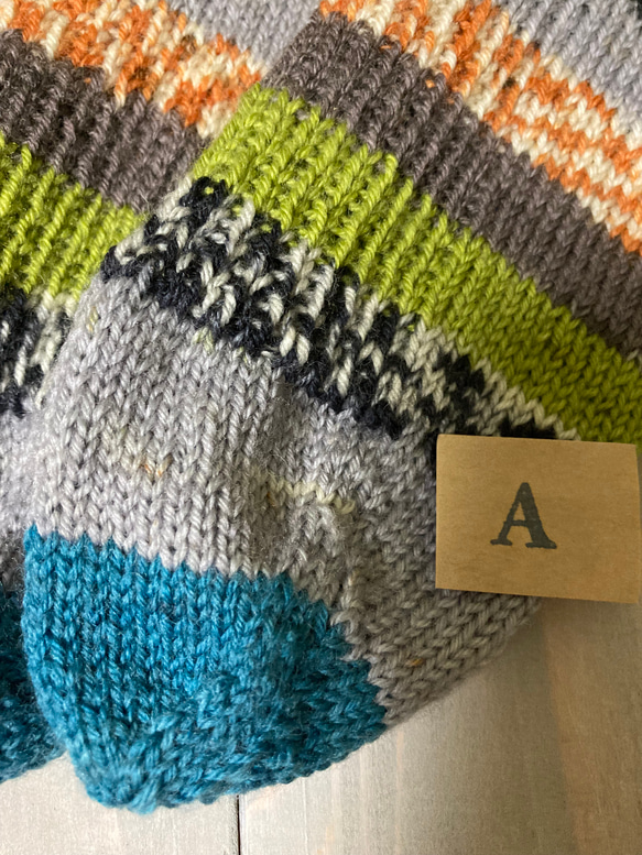 送料無料　寒さ対策　ウール手編み靴下　アウトドア　ウォッシャブルウール使用　キャンプ 3枚目の画像