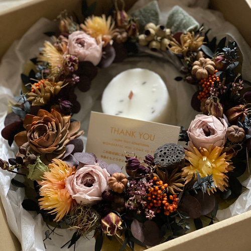 ドライフラワーリースプリザーブドフラワープレゼントインテリア