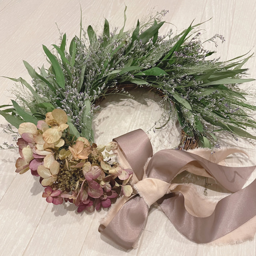スモークグラスのナチュラルリース リース flower32n 通販｜Creema  