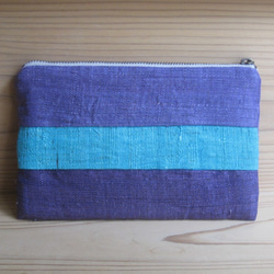 葛麻手染め布　つなぐnanairo-fabric メガネケース（紫陽花） 2枚目の画像