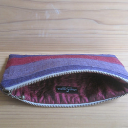 葛麻手染め布　つなぐnanairo-fabric メガネケース（紫陽花） 3枚目の画像