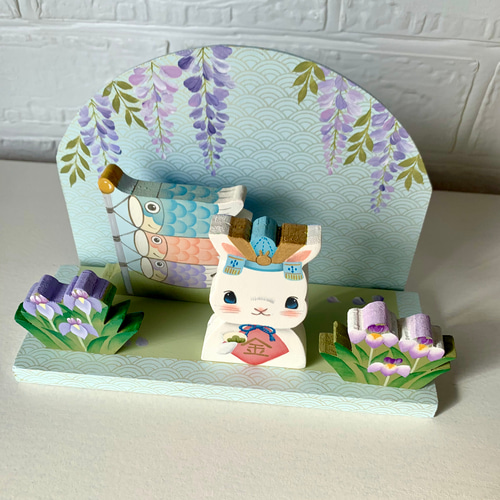 ハンドメイドうさぎの節句 受注販売]端午の節句＊うさぎさんの節句のお祝い＊子供の日 子どもの日