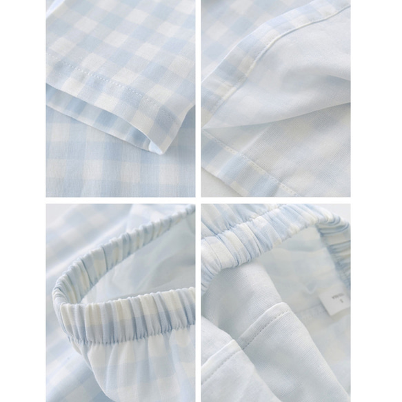 『コットンルームウエア』パジャマ 長袖　上下セット　カップルパジャマ　お揃い　チェック柄　4色　rw022女性 7枚目の画像