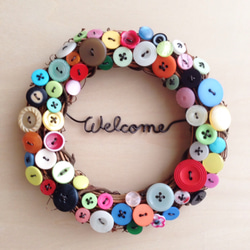 レトロボタン詰め合わせリース ボタンリース RED リース CHIKA WIRE 通販 1581720｜Creema(クリーマ)