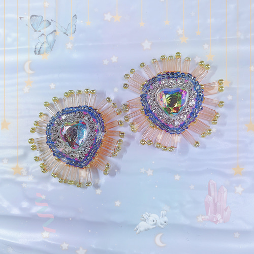 星々の煌めきシリーズ ピアス イヤリング ビーズ刺繍 セボンスター