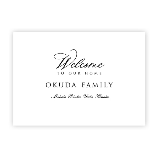Welcome to our home】ポスター＊ 苗字&名前入り ［F1］ 写真
