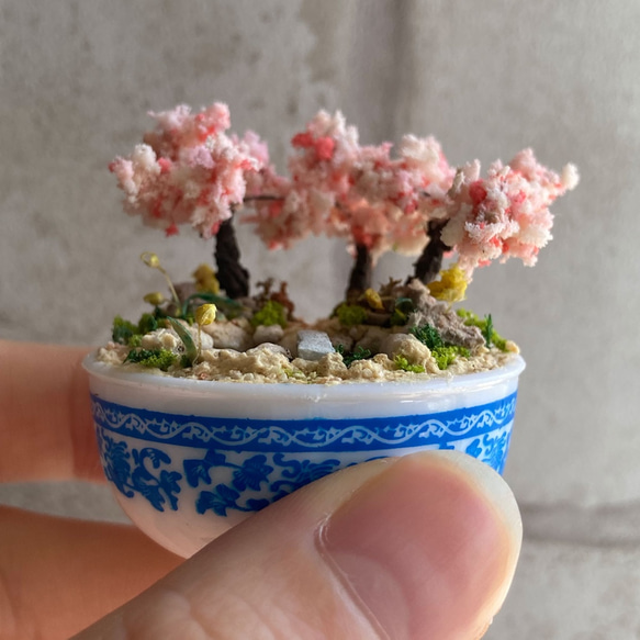 桜並木のある日本庭園のミニチュア 9枚目の画像