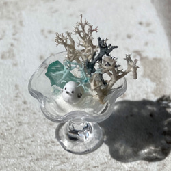 シマエナガと氷の世界のミニチュア[グラス] 5枚目の画像