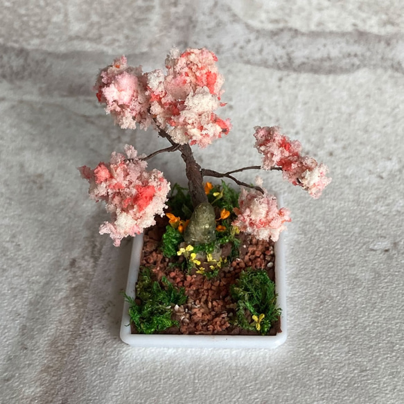 大きな桜の木がある分かれ道 ジオラマ盆栽 その他置物 MAME:nature