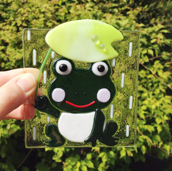 雨青蛙的玻璃板 第4張的照片