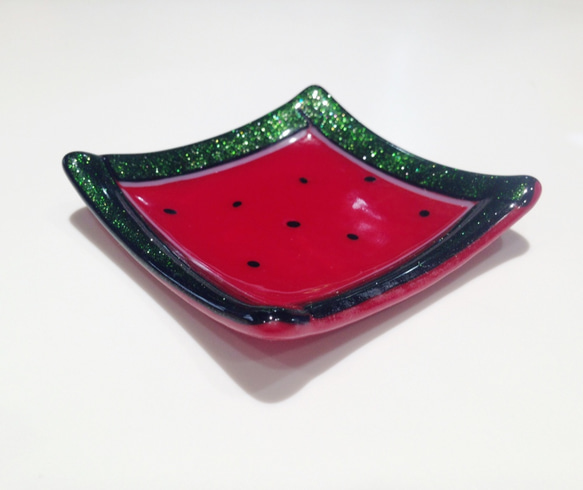 スイカの豆皿（赤） 2枚目の画像