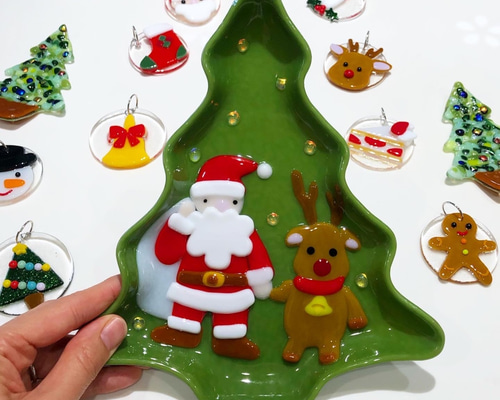 レア！　ヴィンテージ レフトン サンタ&トナカイ クリスマス 蓋付きキャンディ皿 レア！ ヴィンテージ レフトン サンタ&トナカイ クリスマス 蓋付き