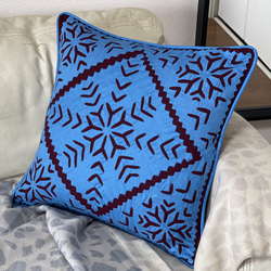 手作りキルトクッションカバーコットン (45x45 cm) Quilt Cushion Cover 1枚目の画像