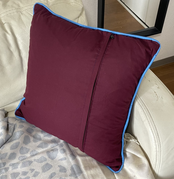 手作りキルトクッションカバーコットン (45x45 cm) Quilt Cushion Cover 2枚目の画像
