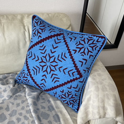 手作りキルトクッションカバーコットン (45x45 cm) Quilt Cushion Cover 3枚目の画像