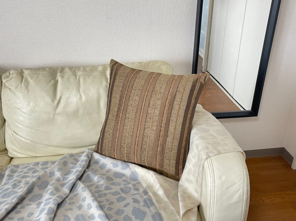 手作りクッションカバーシェニール生地 (45x45 cm) Cushion Cover 3枚目の画像