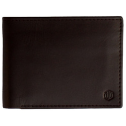 牛革二つ折り財布 (ウォレット) 9枚のカードと１枚IDカードポケット ダークブラウン 5枚目の画像