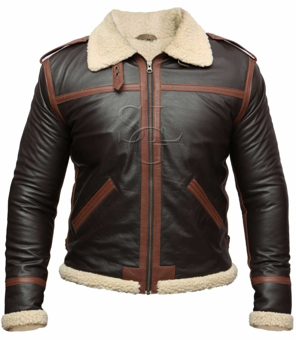 牛革暖かいウールジャケット Cow Leather Warm Jacket with Synthetic Wool