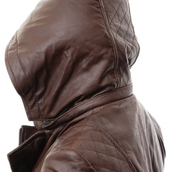 羊革フード付きライダージャケット Sheep Leather Jacket with Hood 3枚目の画像