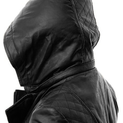 羊革フード付きライダージャケット Sheep Leather Jacket with Hood 8枚目の画像