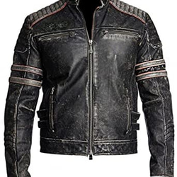 ☆新品、タグ付き☆今季　羊革　ジャケット 羊革ユーズド加工ライダージャケット白縞 Sheep Leather