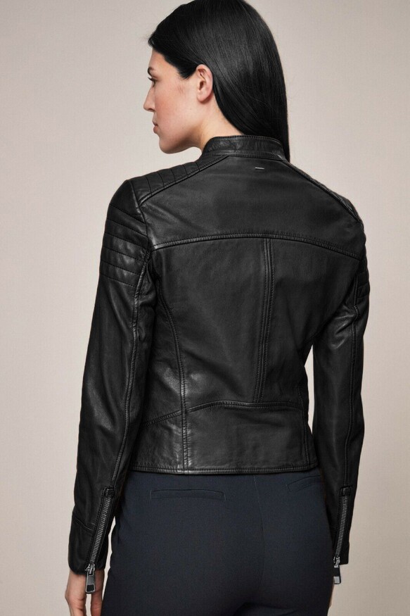 羊革クラシック立ち襟ジャケット Sheep Leather Classic Stand Up Collar Jacket 2枚目の画像