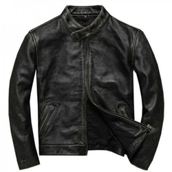 牛皮革ライダージャケット Cow Crust Leather Rider Jacket 1枚目の画像