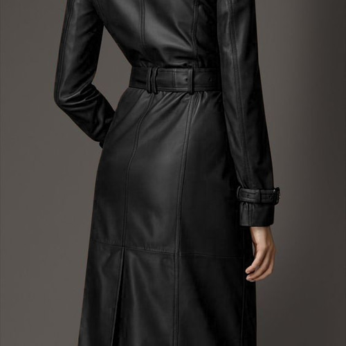 本羊革 ジャケット レザーコート ロングトレンチコート ボタンレス