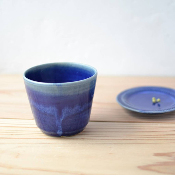 マルチカップ（そば猪口）　青・瑠璃 2枚目の画像