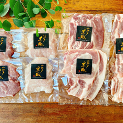 【小江戸黒豚】希少部位の食べくらべセット！ロース・肩ロース・バラ・豚トロ・カシラ（500ｇ）5㎜スライス・焼肉用 2枚目の画像