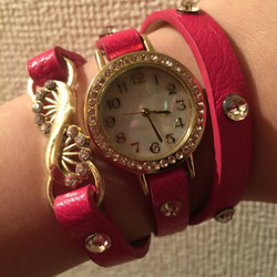 オシャレ腕時計✳︎ピンク色 2枚目の画像