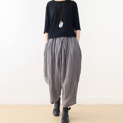 アーツアンドサイエンス　シワ加工　千鳥格子柄　サルエルパンツ　ウール　リネン アーツアンドサイエンス シワ加工 千鳥格子柄 サルエルパンツ