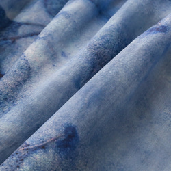 アンティーク ラミーリネンの葉柄ワンピース  ブルー 9枚目の画像