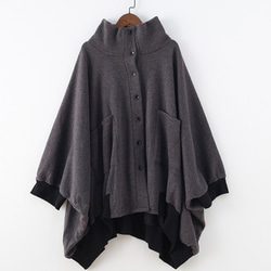 ハイネック☆あったか素材のふんわりオーバーサイズジャケット 8枚目の画像