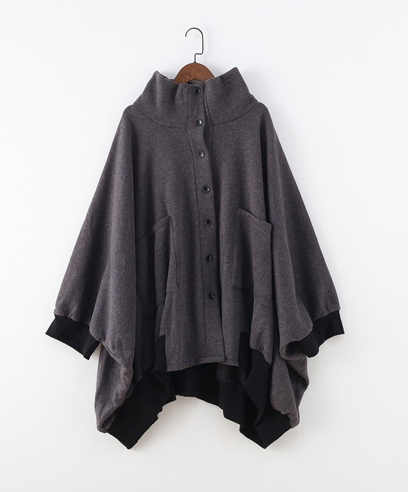 ハイネック☆あったか素材のふんわりオーバーサイズジャケット 8枚目の画像